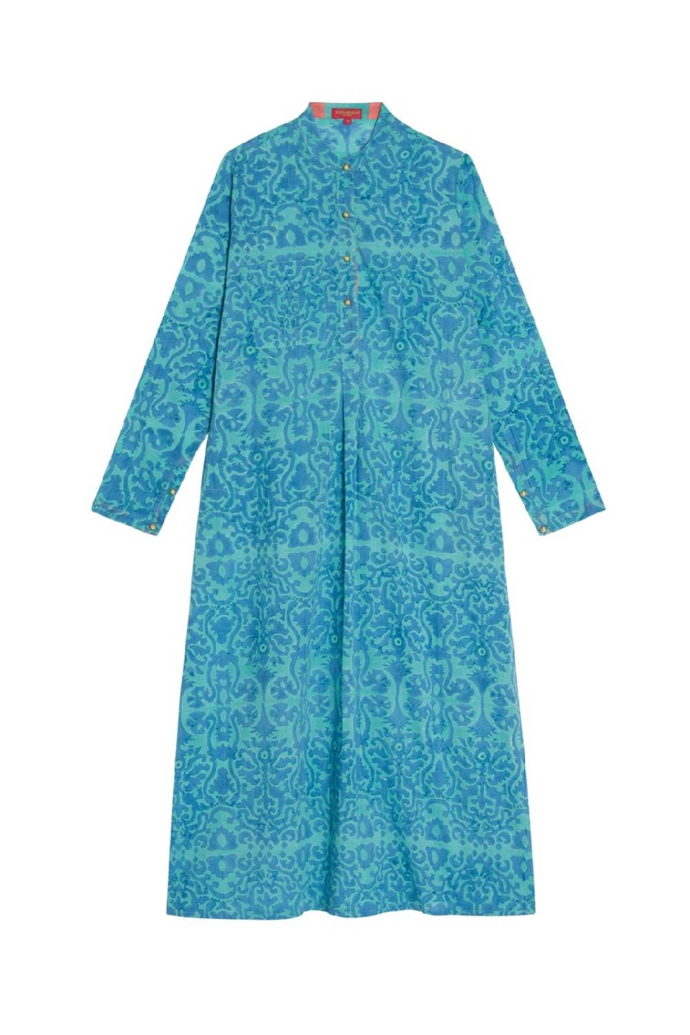 Lisa Corti kurta lunga damask design blue Comprare a buon mercato