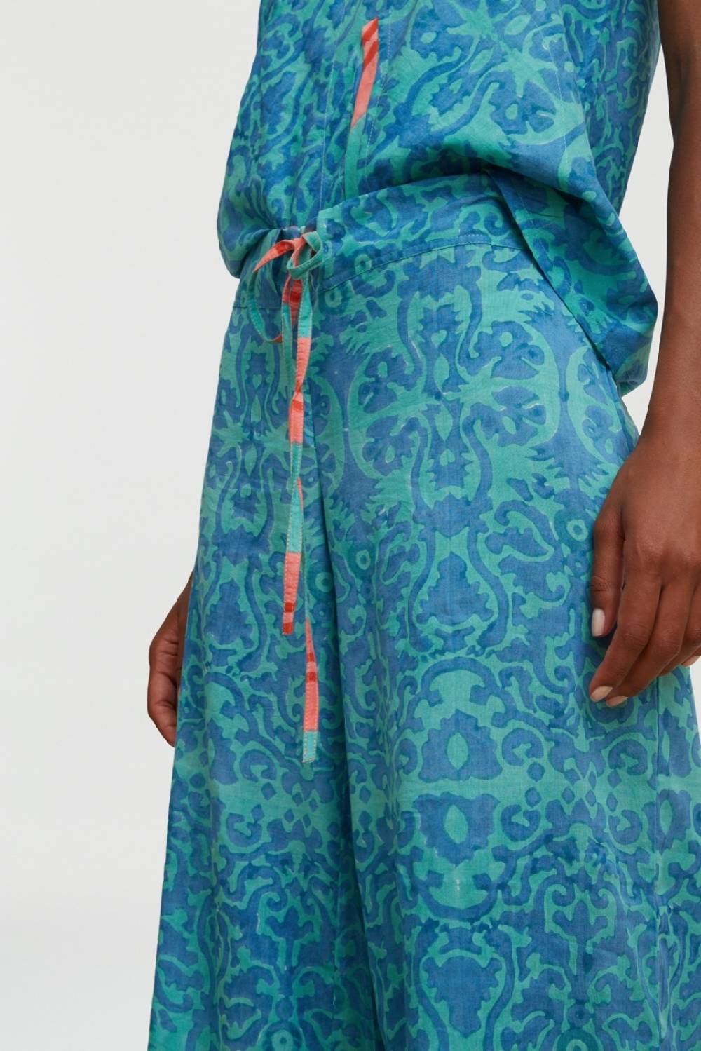 Lisa Corti pantalone cabana damask design blue Flash Sale