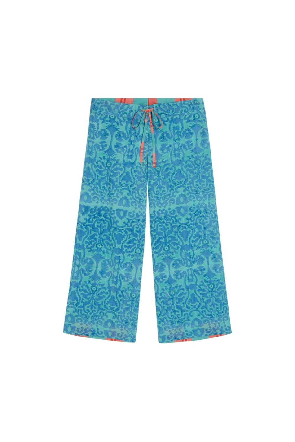 Lisa Corti pantalone cabana damask design blue Flash Sale