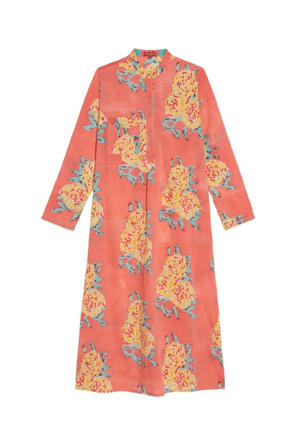 Lisa Corti kurta lunga leopard flower old pink Black Friday