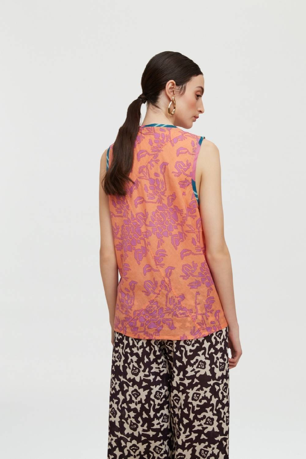 Lisa Corti top banyan tibet design peach Offerta Pasqua