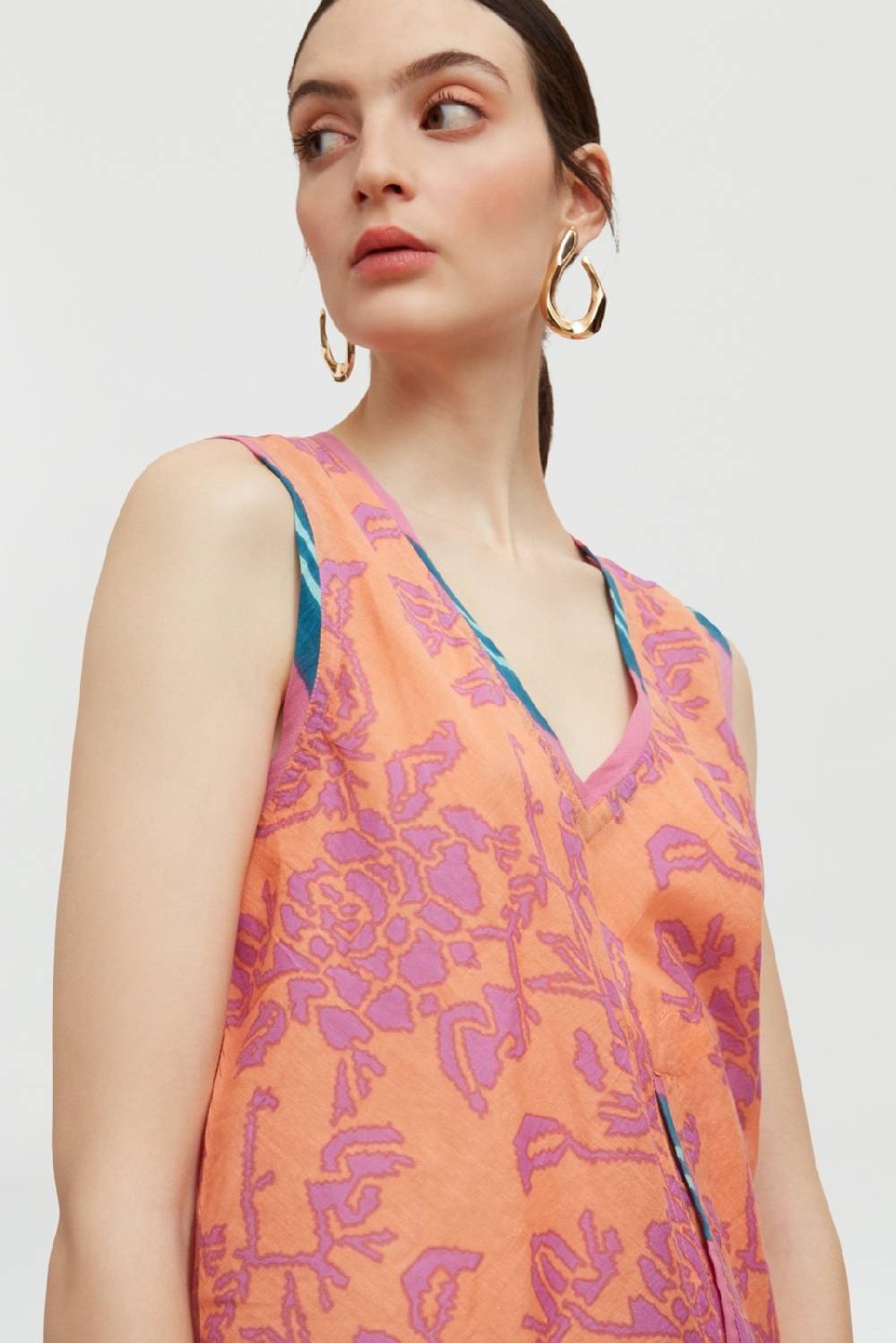 Lisa Corti top banyan tibet design peach Offerta Pasqua