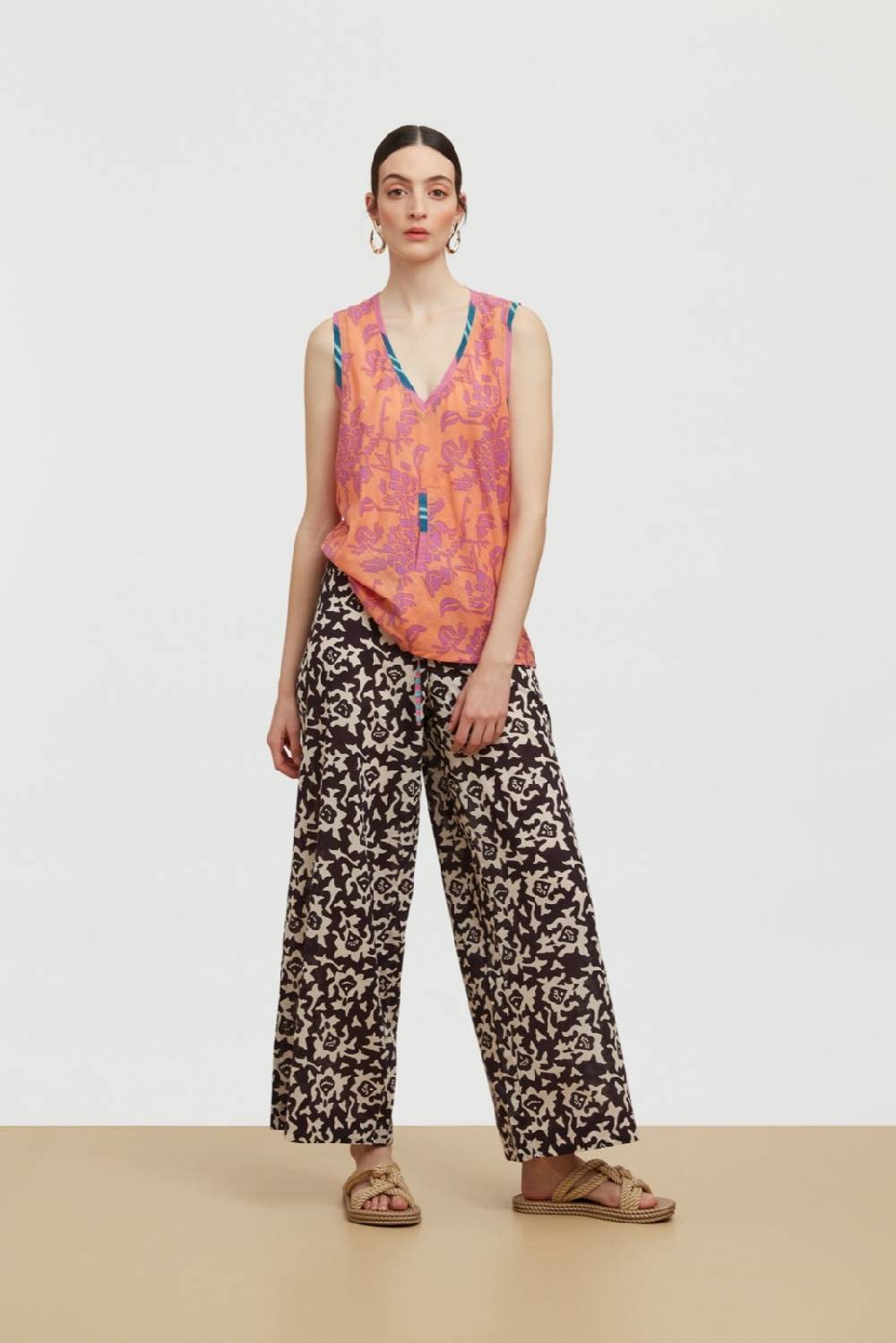 Lisa Corti top banyan tibet design peach Offerta Pasqua