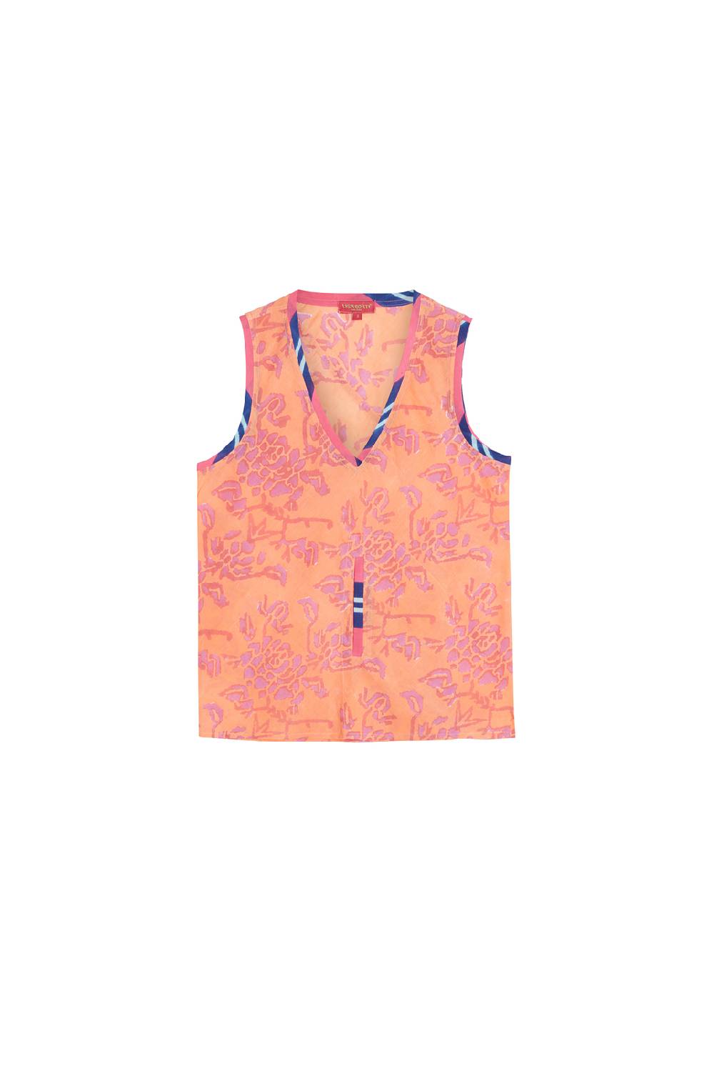 Lisa Corti top banyan tibet design peach Offerta Pasqua