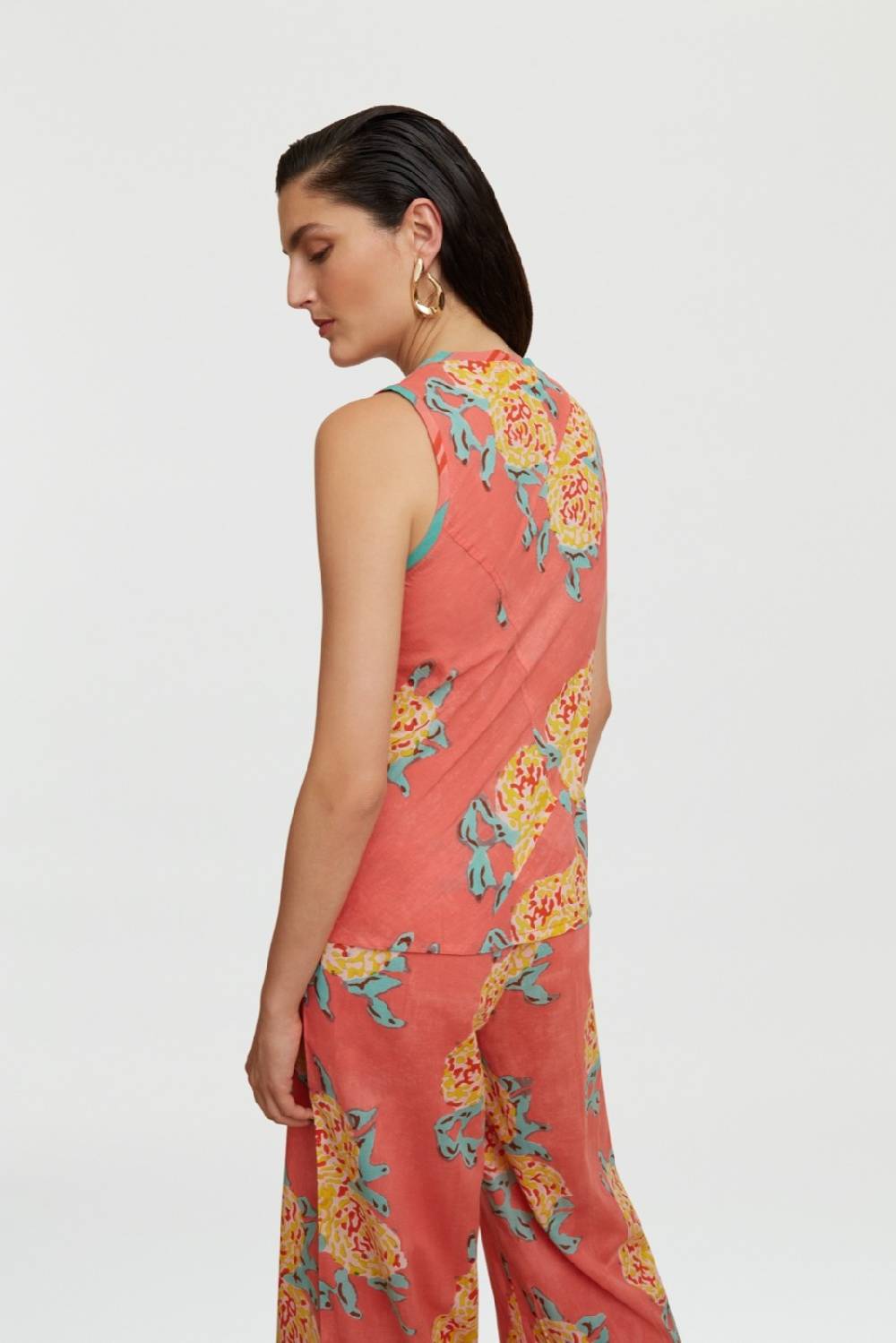 Lisa Corti top banyan leopard flower old pink Offerta Giorno del Papà