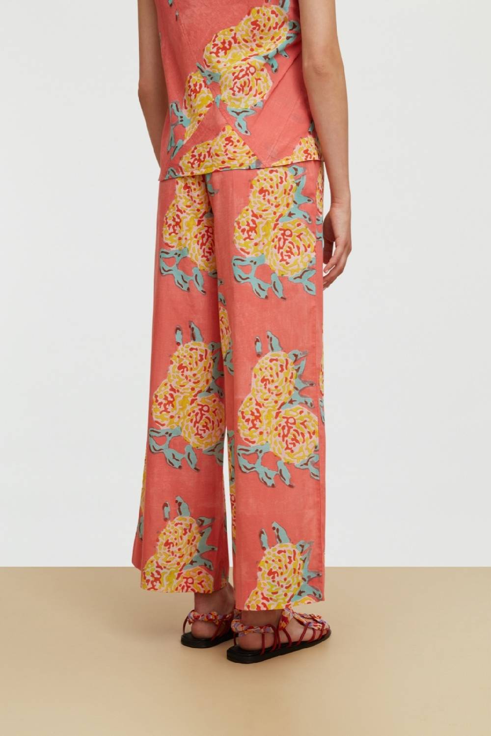 Lisa Corti pantalone cabana leopard flower old pink Offerta Anniversario