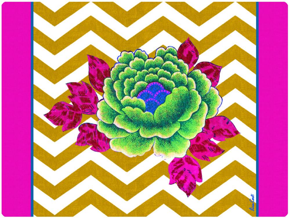 Lisa Corti tovaglietta rigida 30x40cm lisa corti x la minervetta glory zig zag mustard Fino al 50% di sconto
