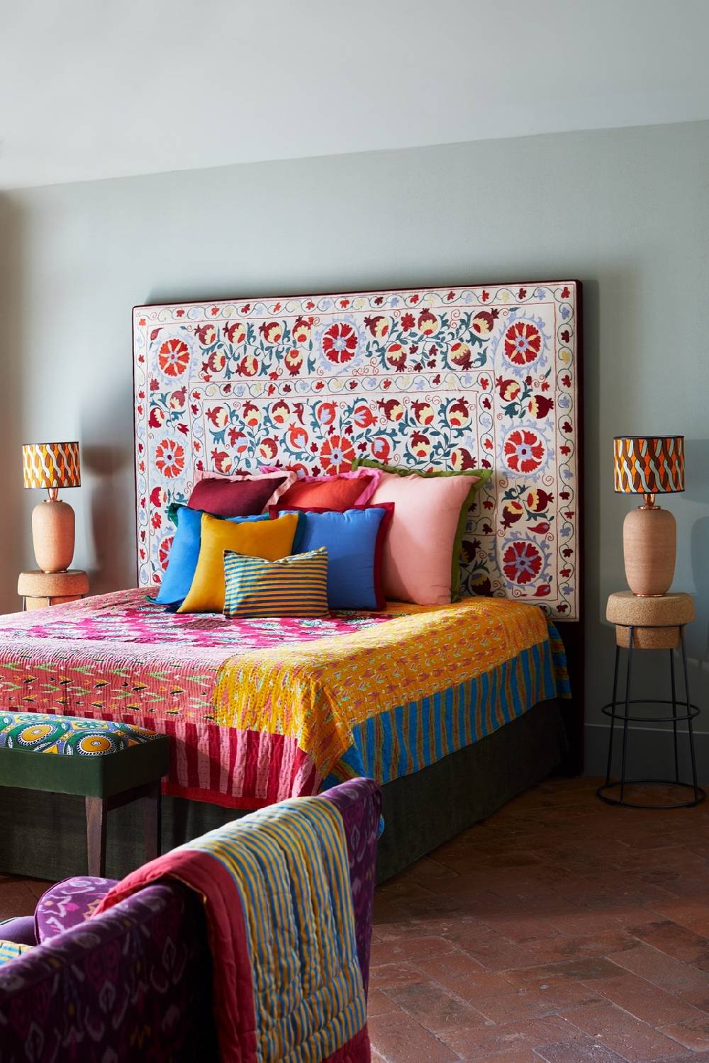 Lisa Corti copriletto reversibile gudri 220x250cm bold rose red Vendita