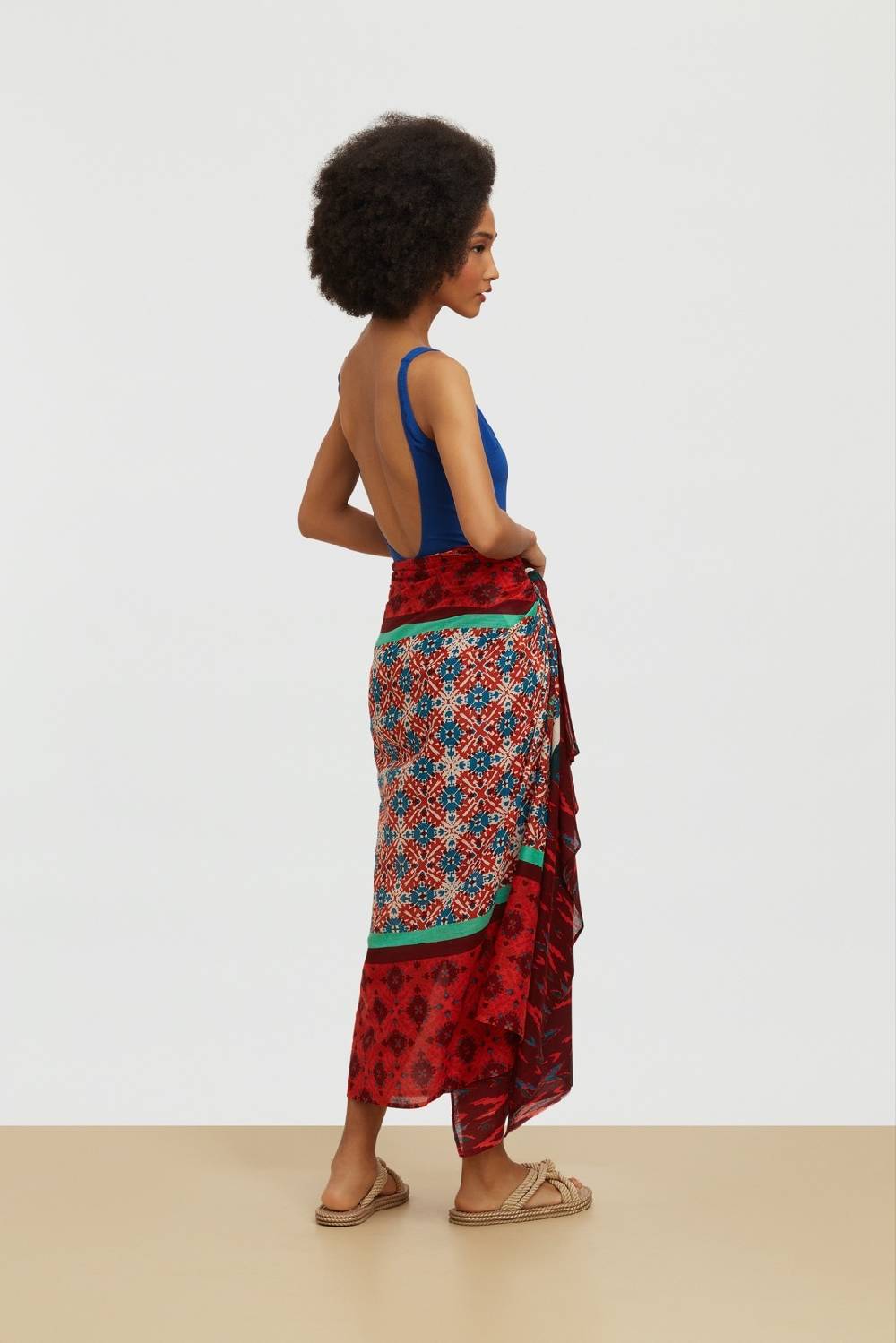 Lisa Corti pareo naga garden red Negozi Online