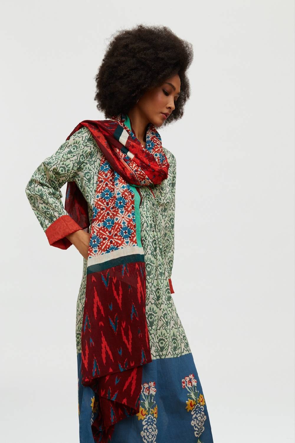 Lisa Corti pareo naga garden red Negozi Online