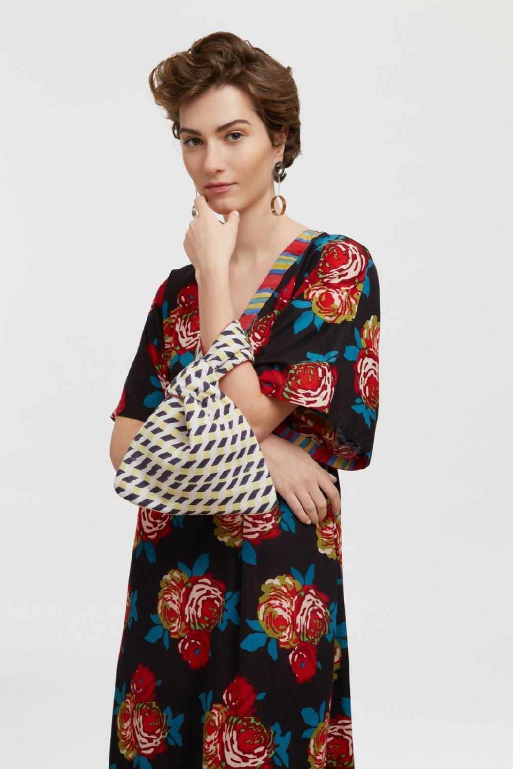 Lisa Corti borsa knot reversibile cubist rose peacock Novità