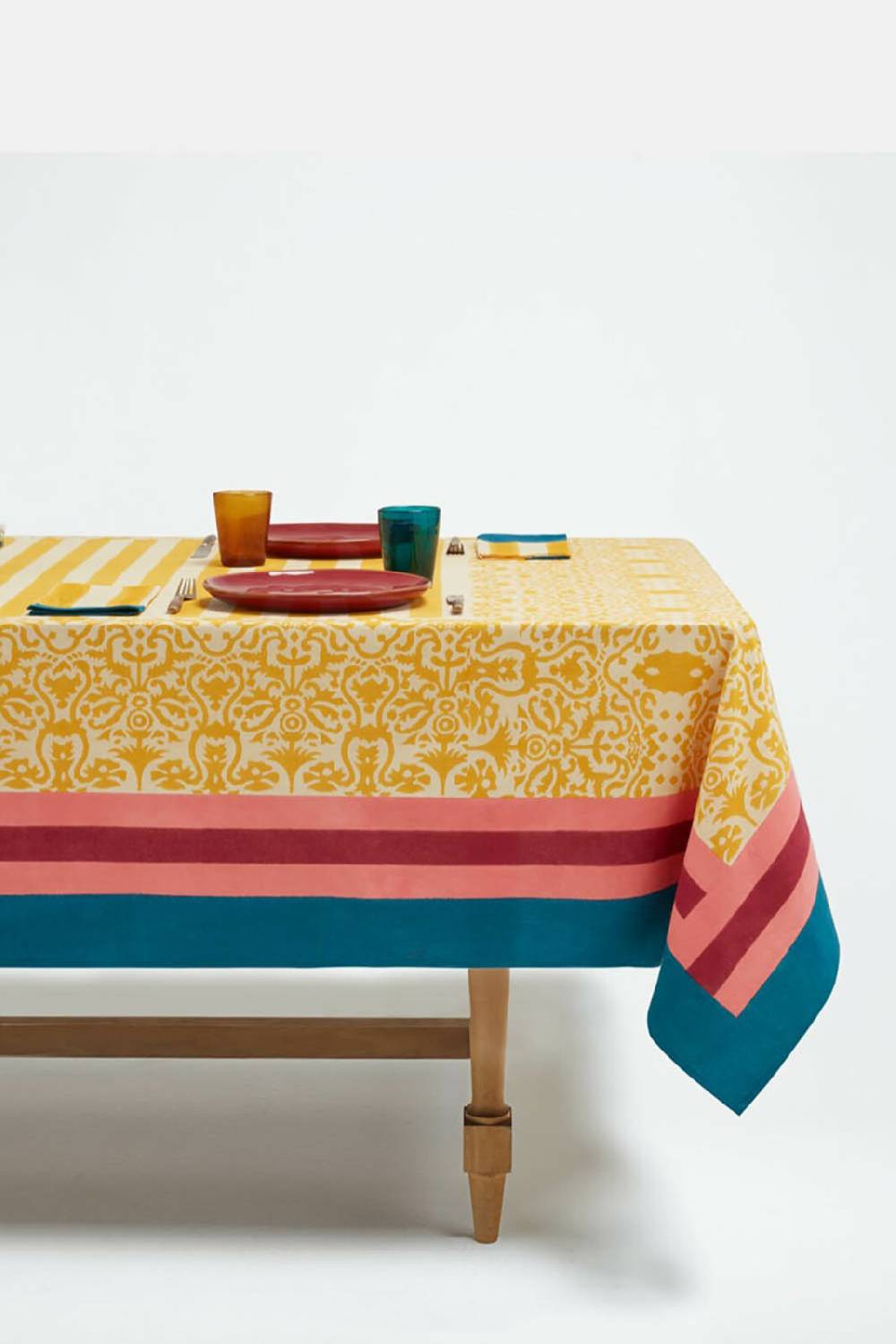 Lisa Corti telo cotone 180x270cm damask design gold Flash Sale