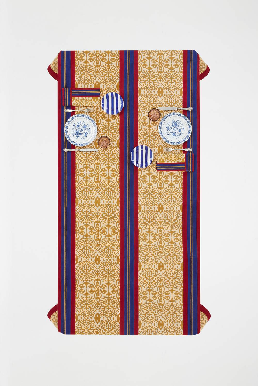 Lisa Corti telo cotone 180x270cm damask stripes chutney Shopping online