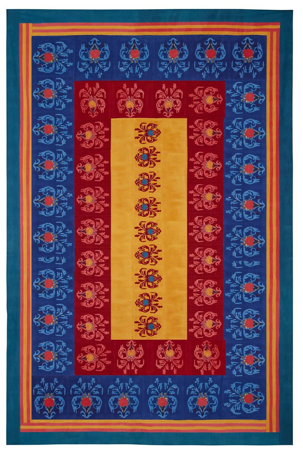 Lisa Corti telo cotone 180x270cm brocade royal blue Vendite stagionali