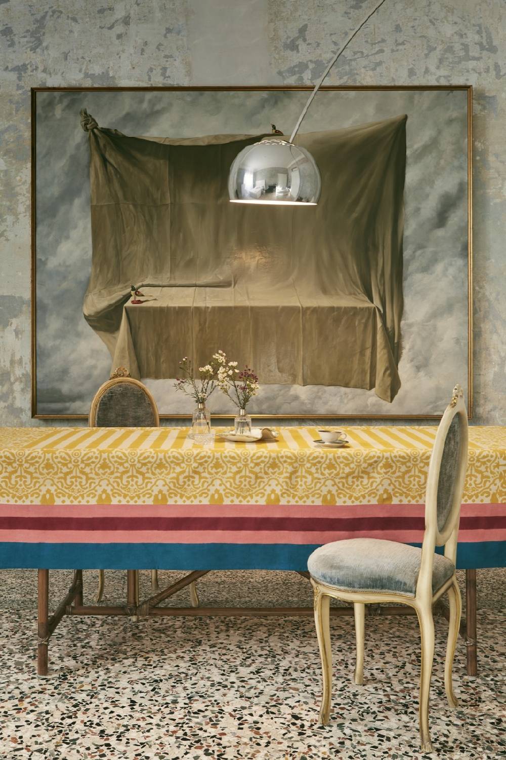 Lisa Corti telo cotone 220x350cm damask design gold Offerta Anniversario