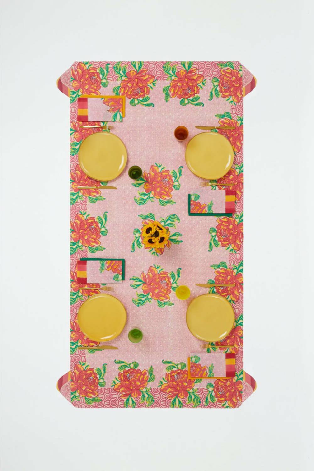 Lisa Corti telo cotone 220x350cm camelia magenta pink Smaltimento dello stoccaggio