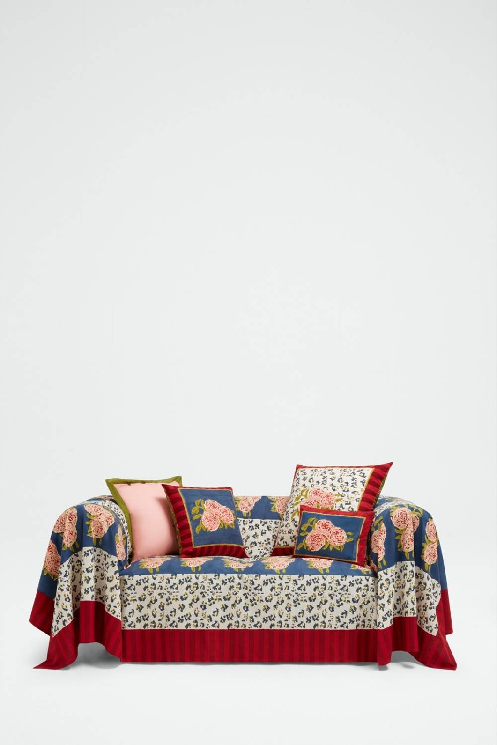 Lisa Corti telo cotone 220x350cm leopard stripes dark blue Online Outlet