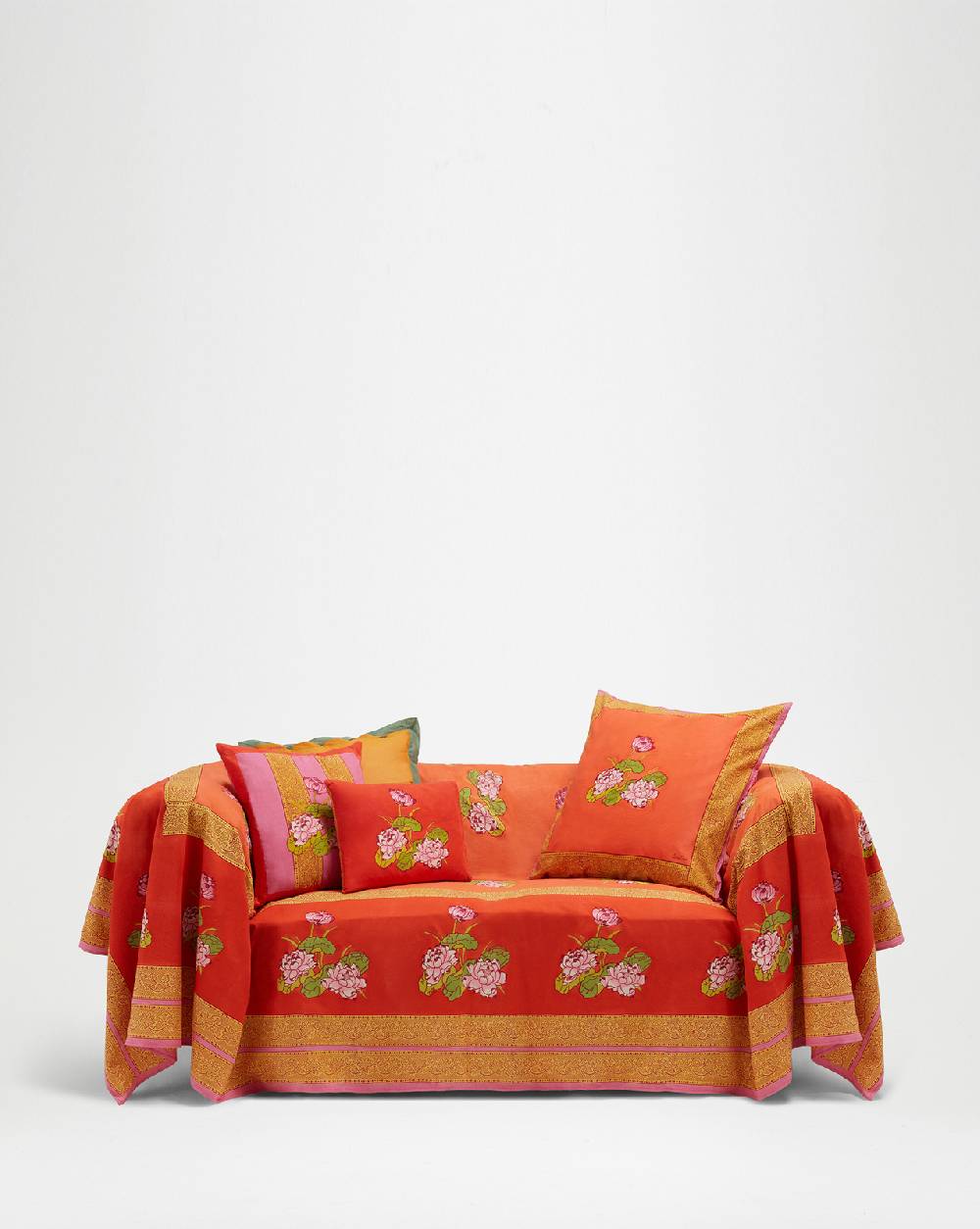 Lisa Corti telo cotone 220x350cm tea flower red orange Lightning offer