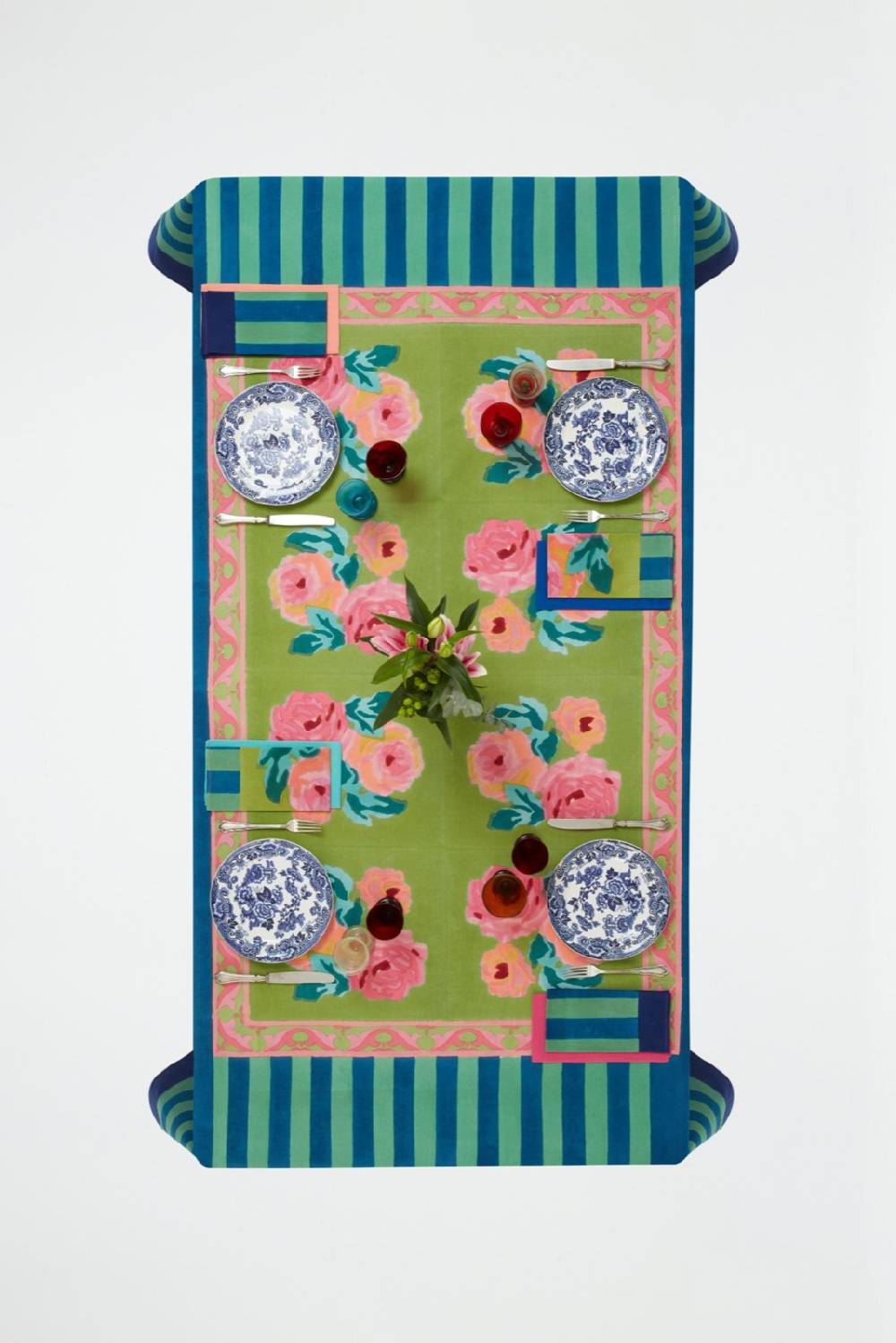 Lisa Corti telo cotone 220x350cm nizam acid green Grandi sconti