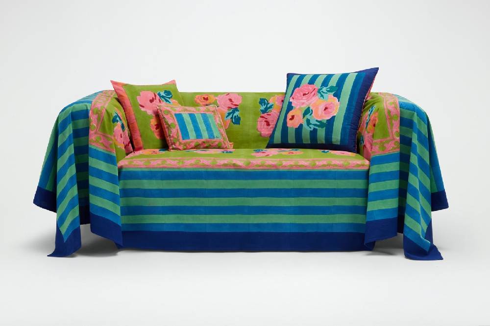 Lisa Corti telo cotone 220x350cm nizam acid green Grandi sconti