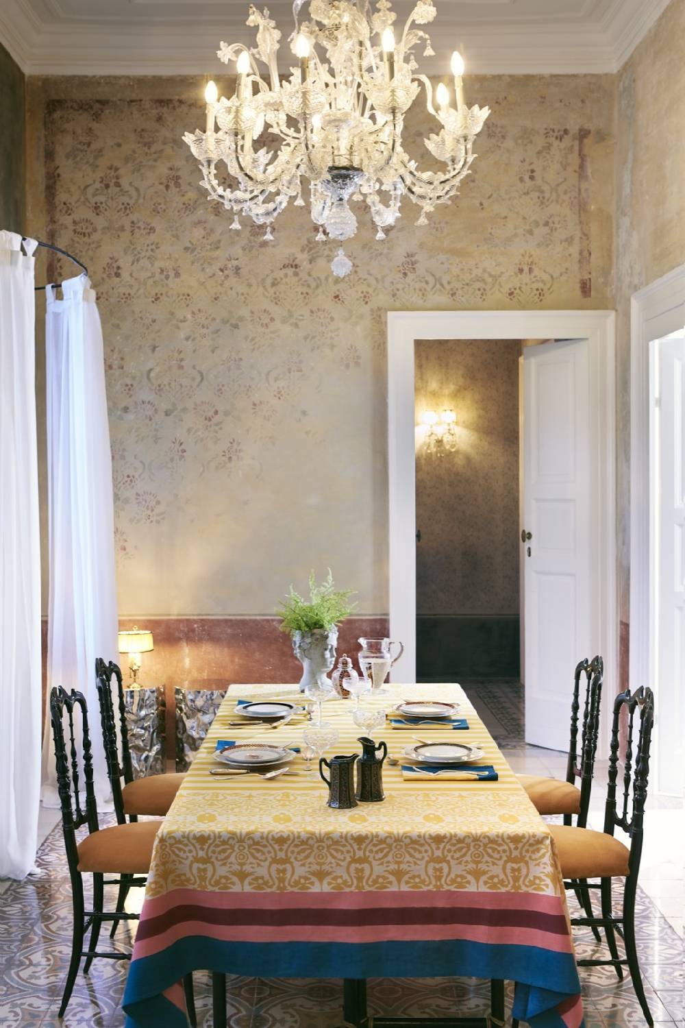 Lisa Corti telo cotone 220x220cm damask design gold Prezzo basso