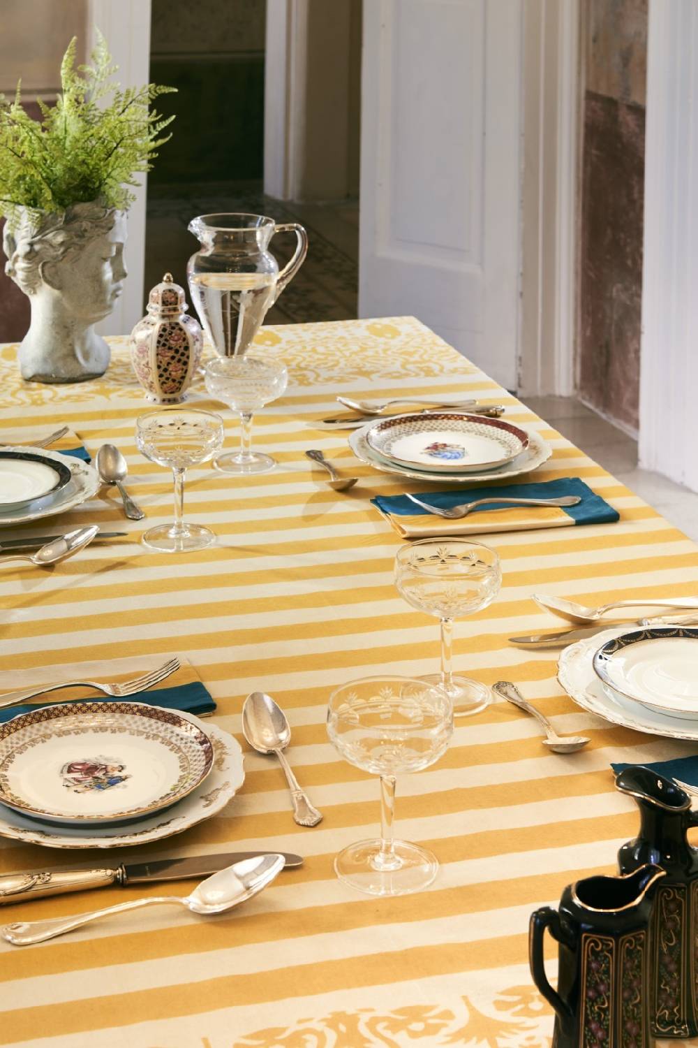 Lisa Corti telo cotone 220x220cm damask design gold Prezzo basso