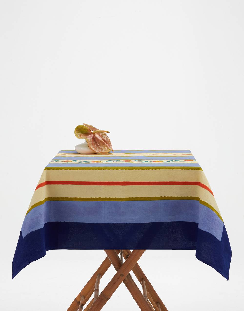 Lisa Corti telo cotone 110x110cm varanasi stripes pervinch Ritorno libero