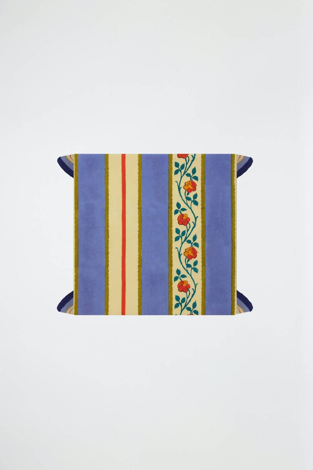 Lisa Corti telo cotone 110x110cm varanasi stripes pervinch Ritorno libero