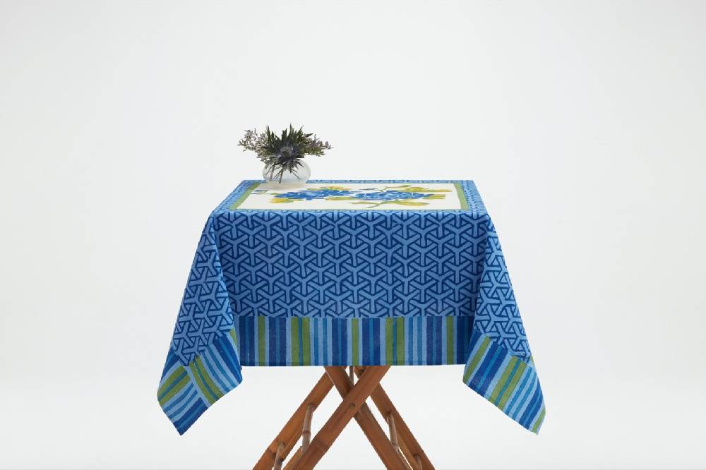 Lisa Corti telo cotone 110x110cm vienna blue cream ACQUISTA ORA