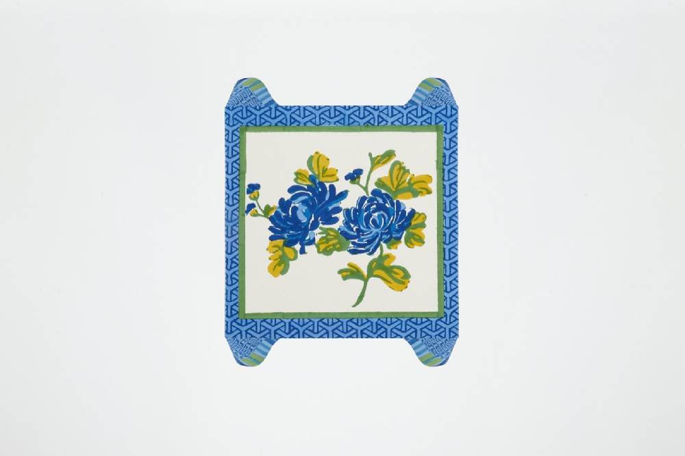 Lisa Corti telo cotone 110x110cm vienna blue cream ACQUISTA ORA