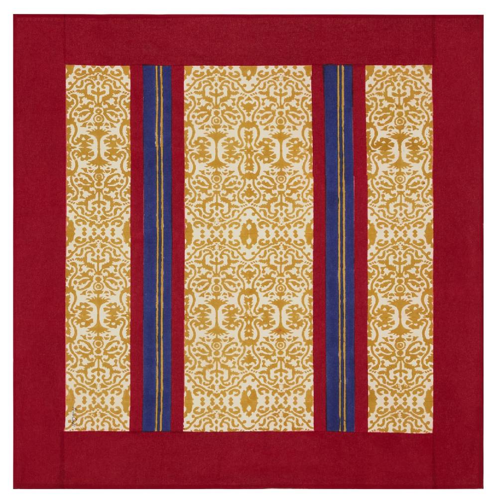 Lisa Corti telo cotone 110x110cm damask stripes chutney Fino al 55% di sconto