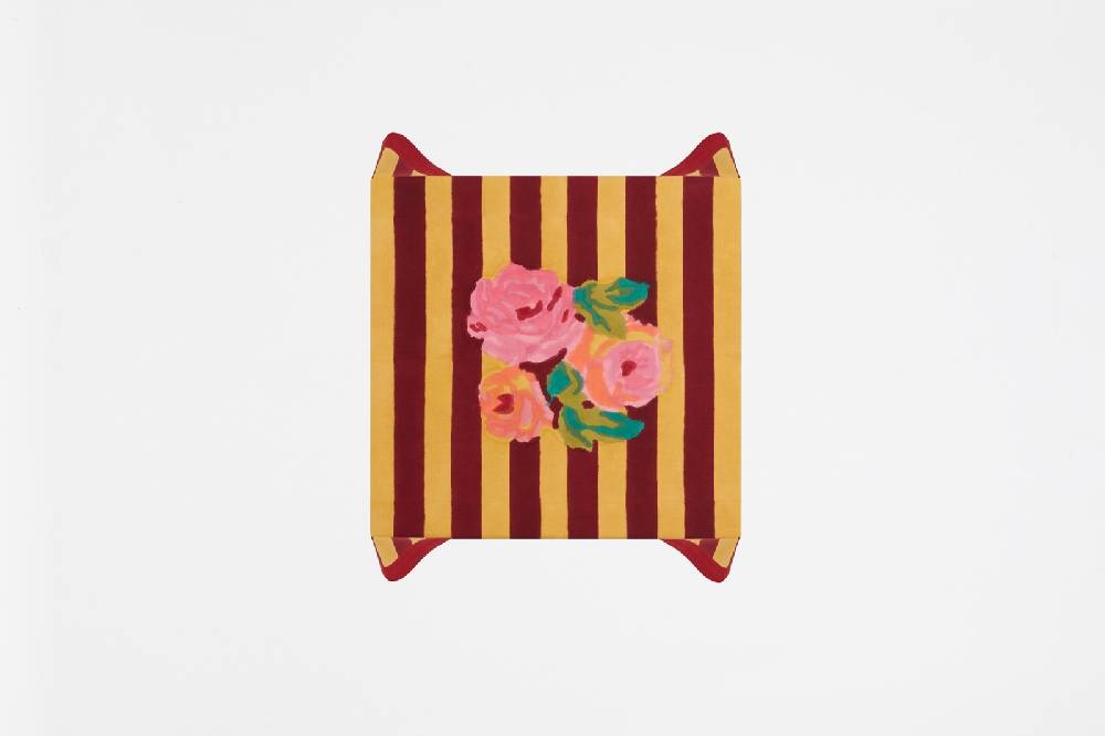 Lisa Corti telo cotone 110x110cm nizam stripes mustard maroon Discount Store per i nuovi prodotti
