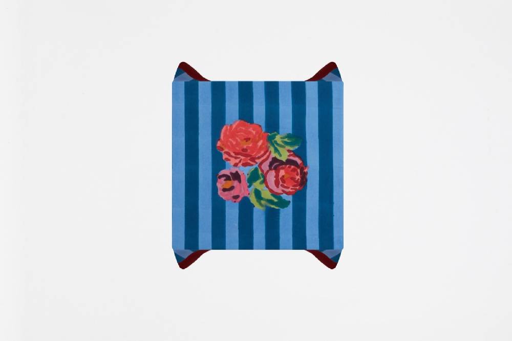 Lisa Corti telo cotone 110x110cm nizam stripes ferozi sugar Solo un giorno rimasto