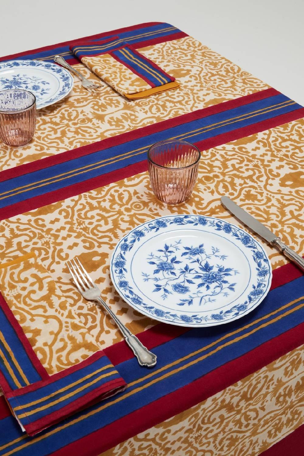 Lisa Corti telo cotone 220x270cm damask stripes chutney Esporta salva