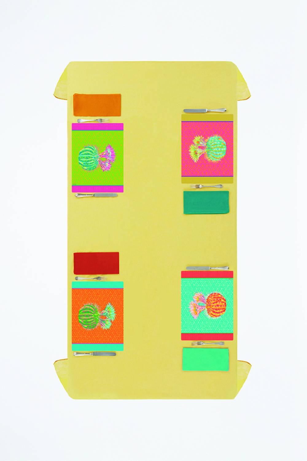 Lisa Corti tovaglietta rigida 30x40cm cactus acid green Soddisfazione Garantita