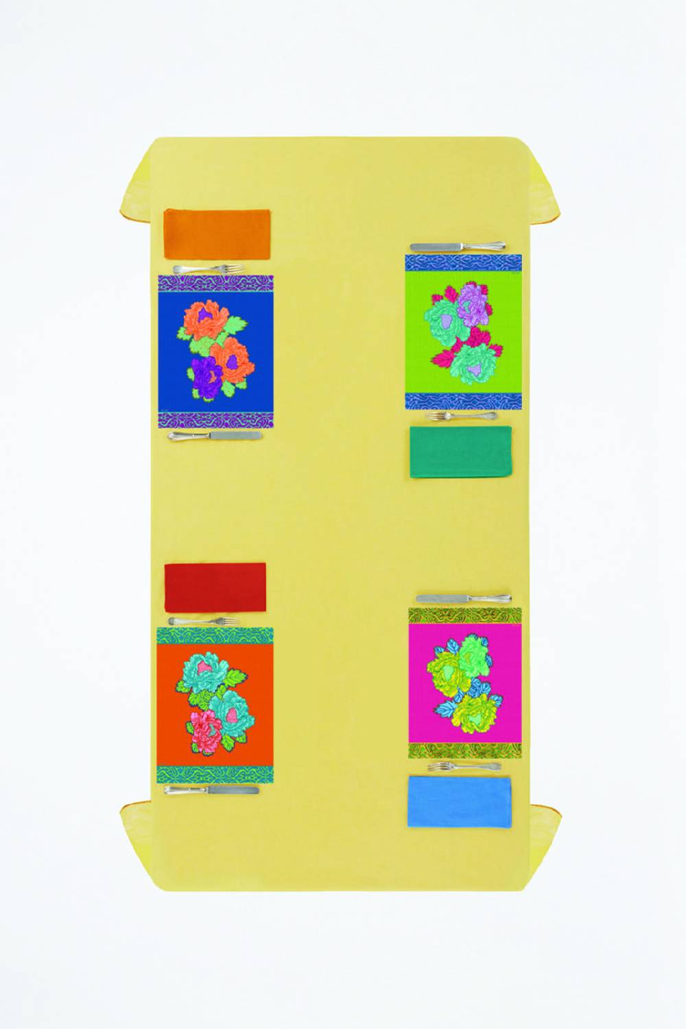 Lisa Corti tovaglietta rigida 30x40cm kauai peony blue Acquista Ora