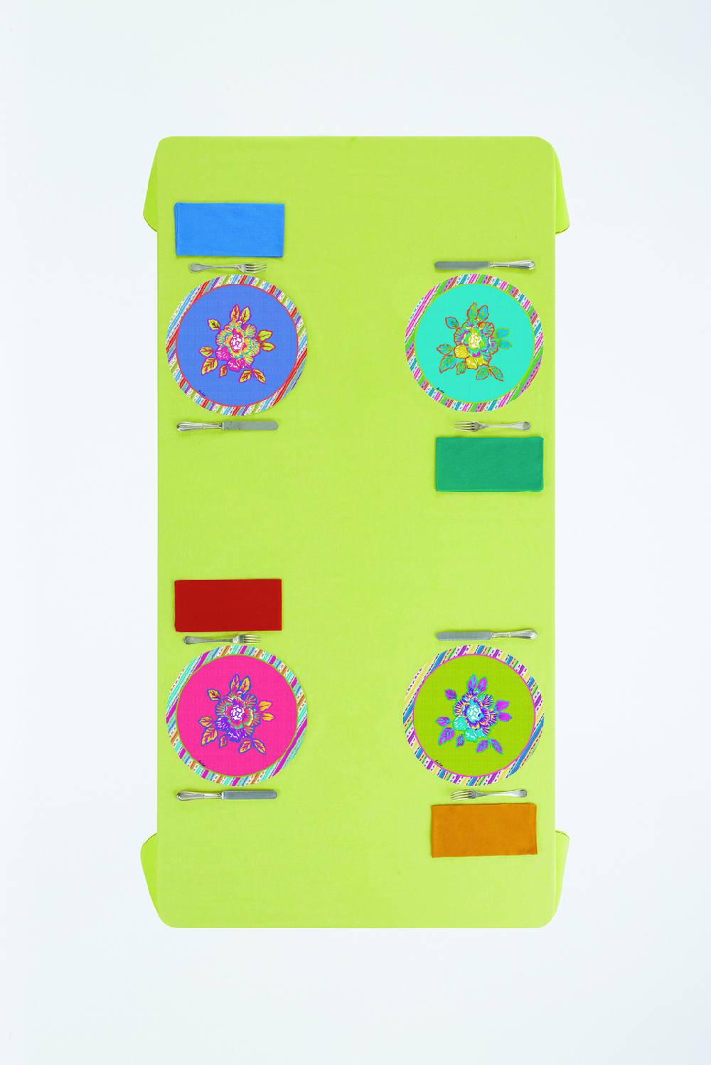 Lisa Corti tovaglietta rigida 39cm english rose acid green Offerta temporanea