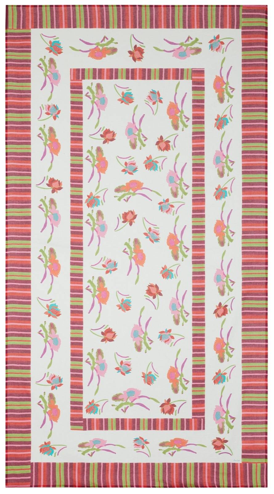 Lisa Corti telo lino 180x350cm japanese white red Offerte speciali