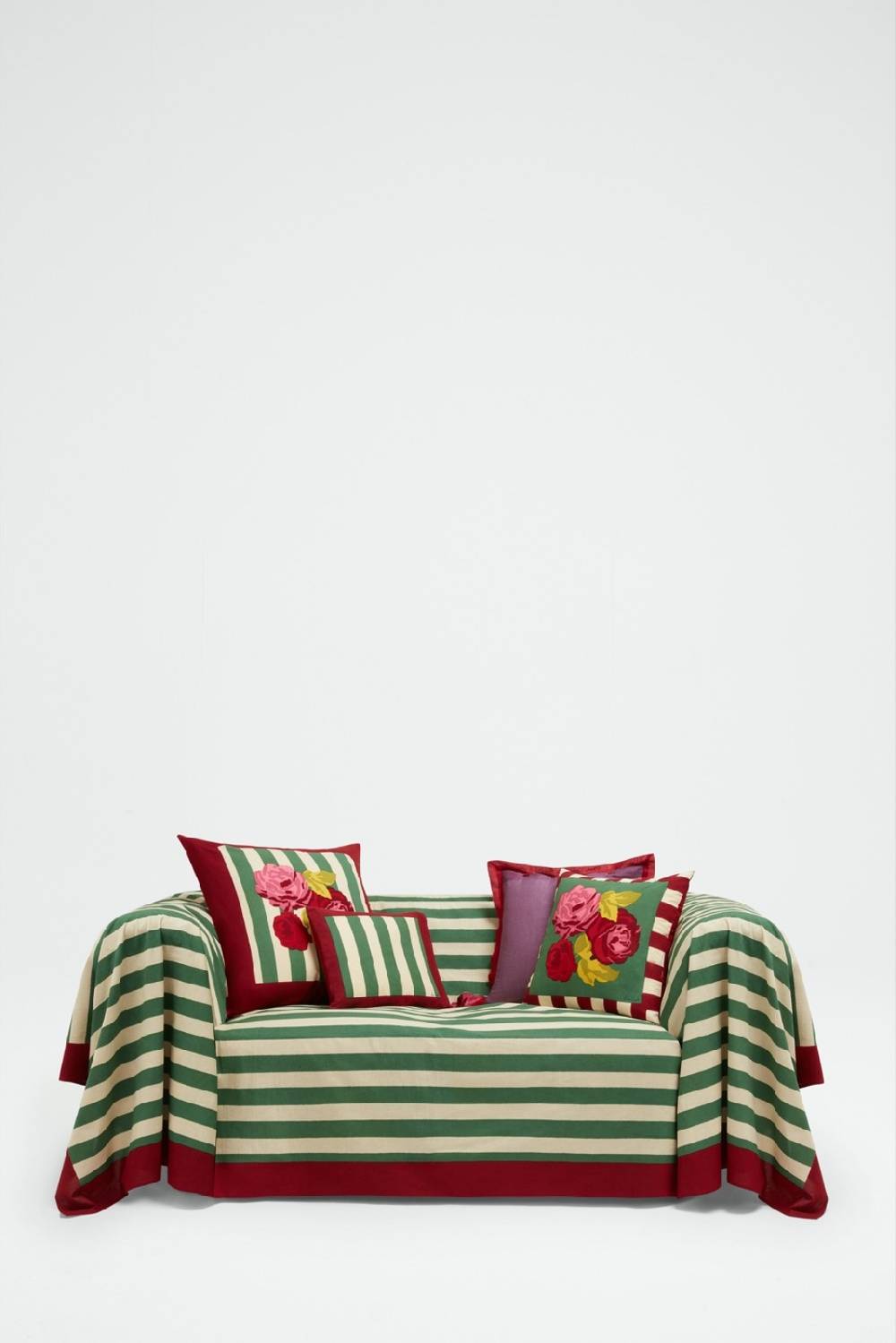 Lisa Corti telo cotone 220x270cm nizam stripes green natural Super Saving Price