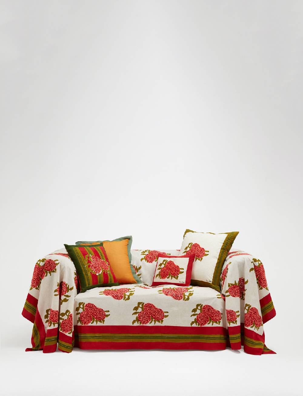 Lisa Corti telo cotone 220x270cm leopard bouquet red Fino al 65% di sconto