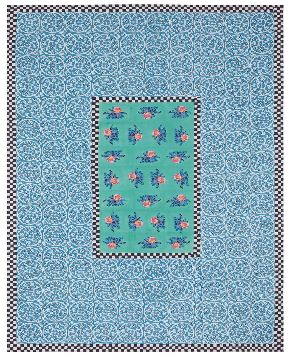 Lisa Corti telo cotone 220x270cm tiles green Only for today