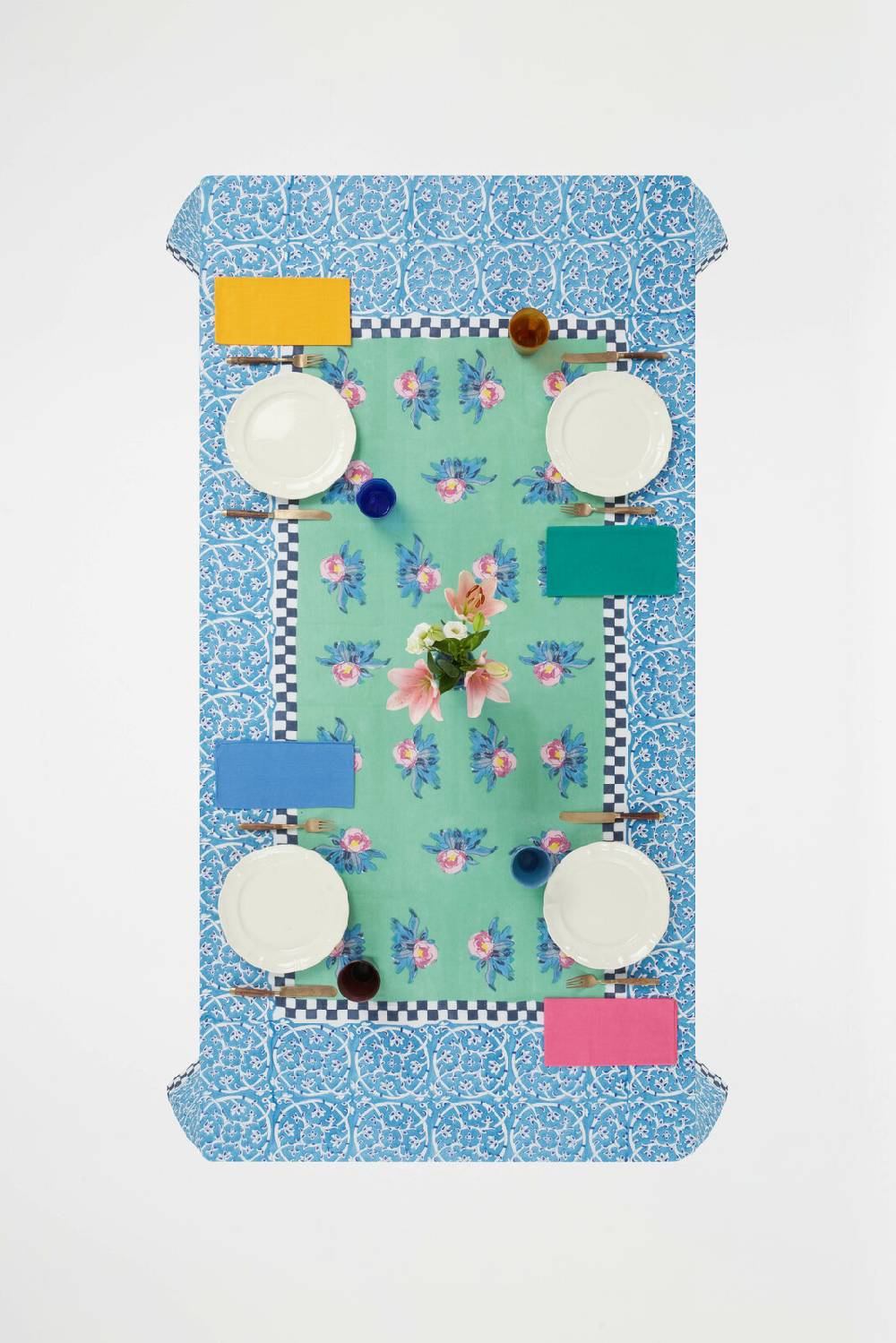 Lisa Corti telo cotone 220x270cm tiles green Only for today