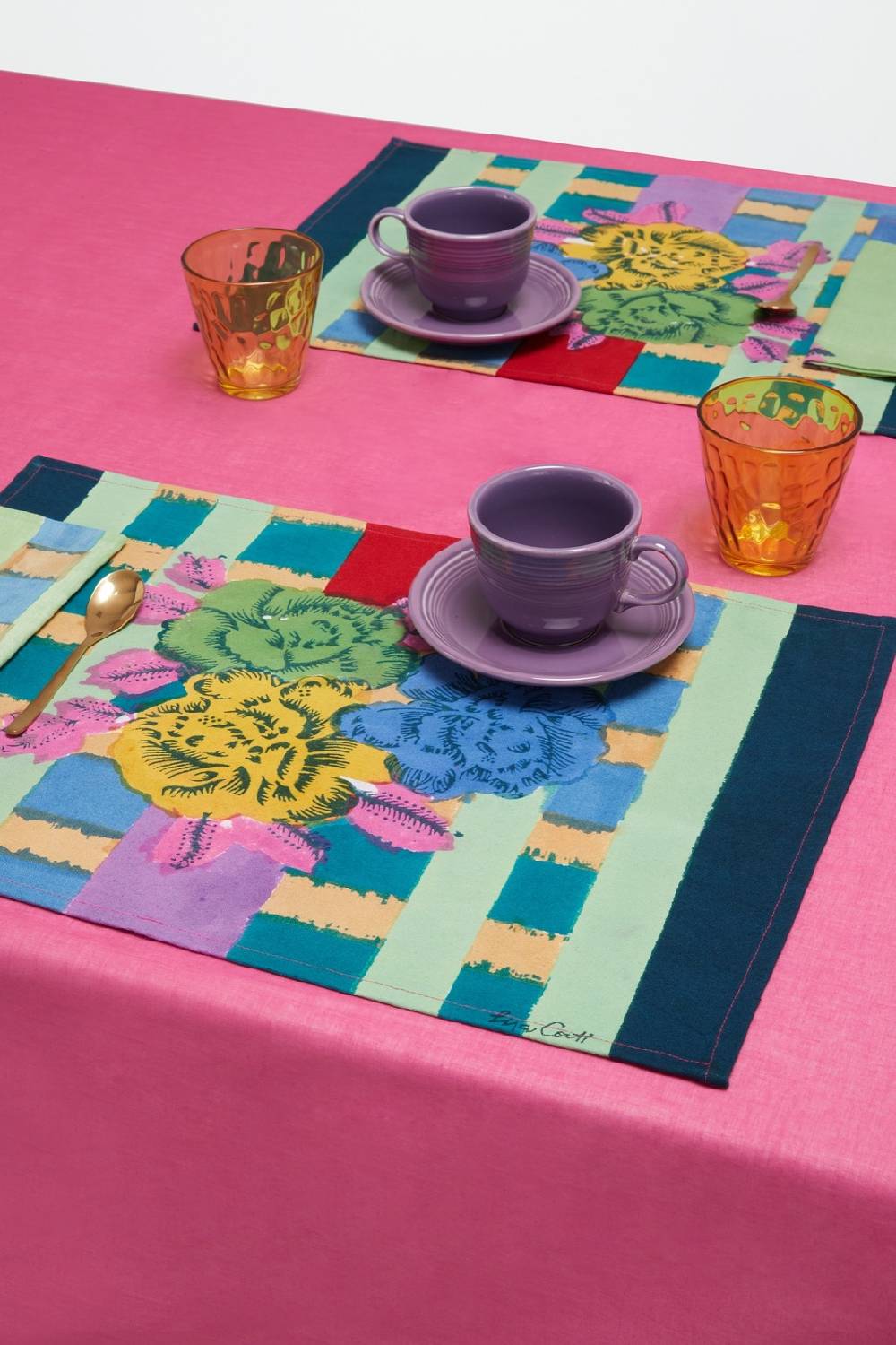 Lisa Corti tovaglietta cotone 35x48cm ankara aqua Trasporto libero internazionale