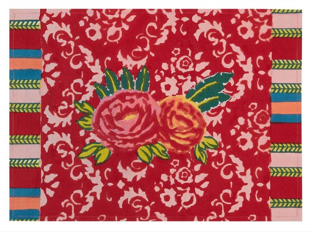 Lisa Corti tovaglietta cotone 35x48cm love red Esporta salva