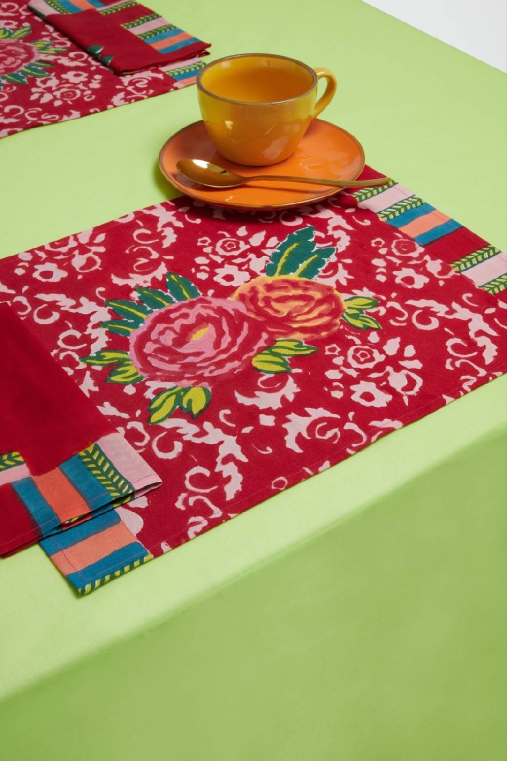 Lisa Corti tovaglietta cotone 35x48cm love red Esporta salva