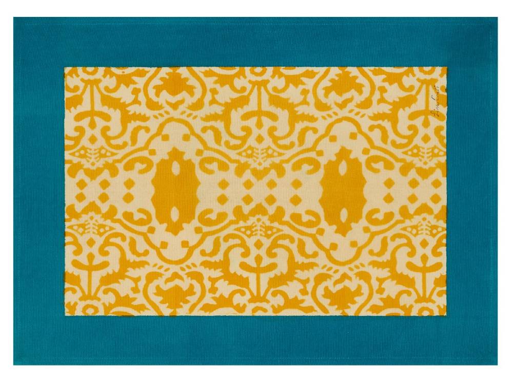 Lisa Corti tovaglietta cotone 35x48cm damask design gold Black Friday Prezzi