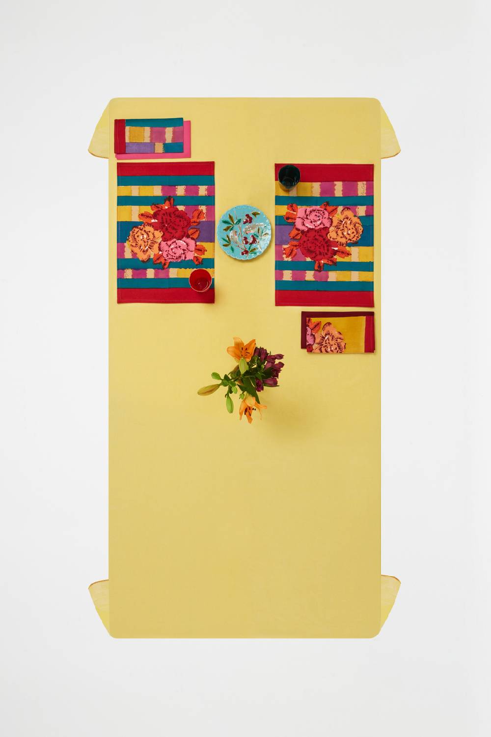 Lisa Corti tovaglietta cotone 35x48cm ankara mustard In vendita