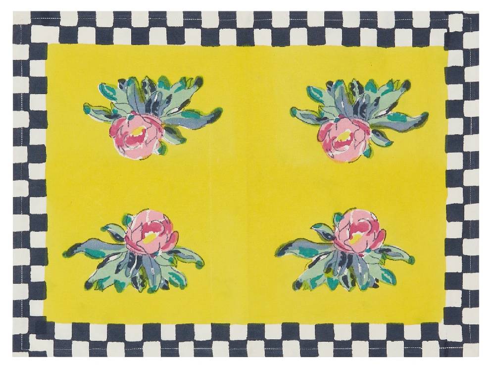 Lisa Corti tovaglietta cotone 35x48cm tiles yellow Duty-free
