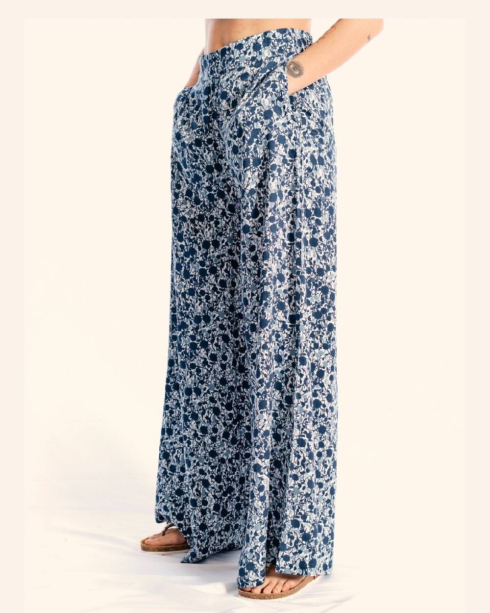 Ordi.to Accessori PANTALONE MATILDE - STAMPA AZALEA BLU In Vendita