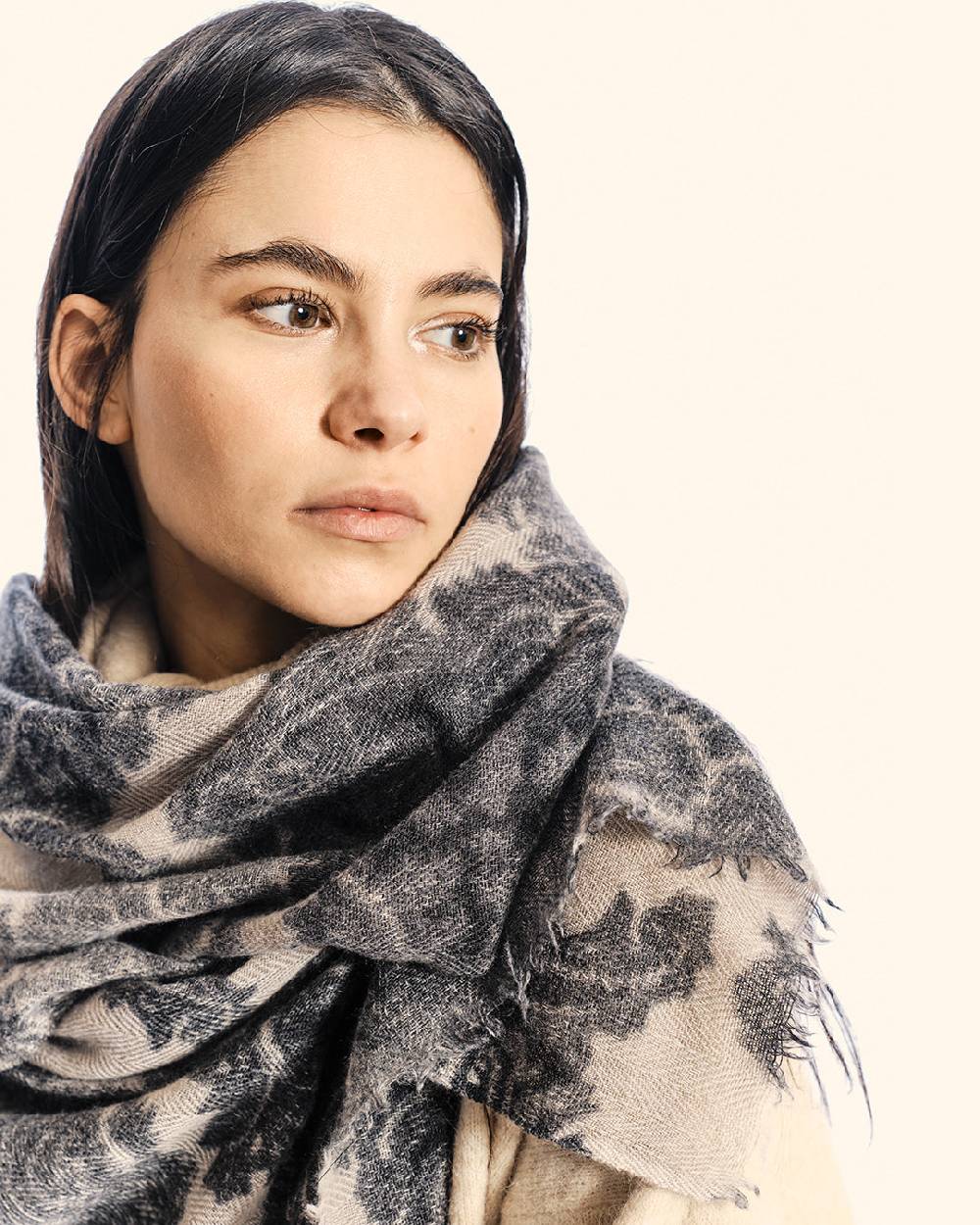 Ordi.to Accessori ALISEI NERA - Sciarpa Unisex in Cachemire e lana Grande vendita